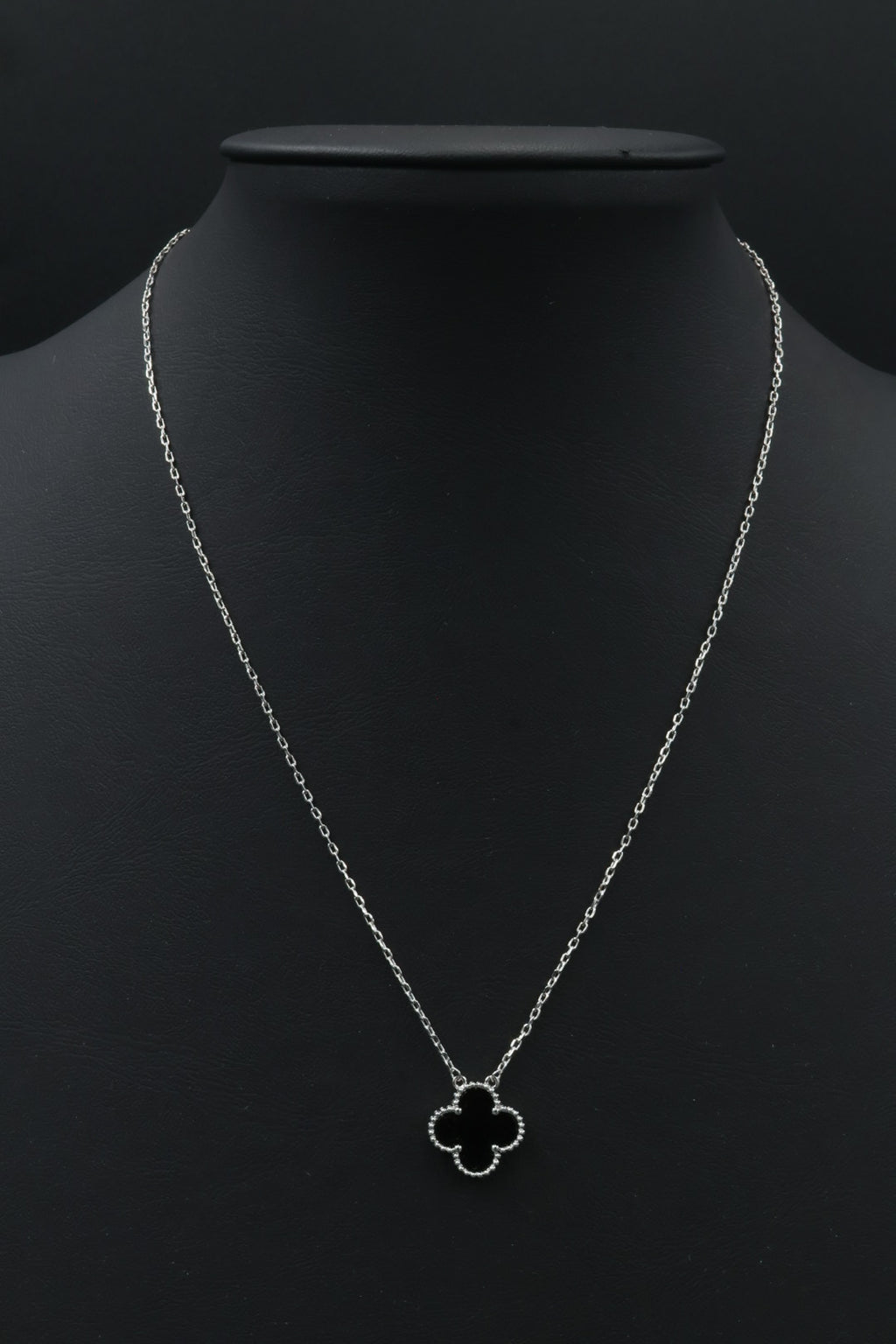 Collar Vintage Alhambra 1:1 Silver Onyx.