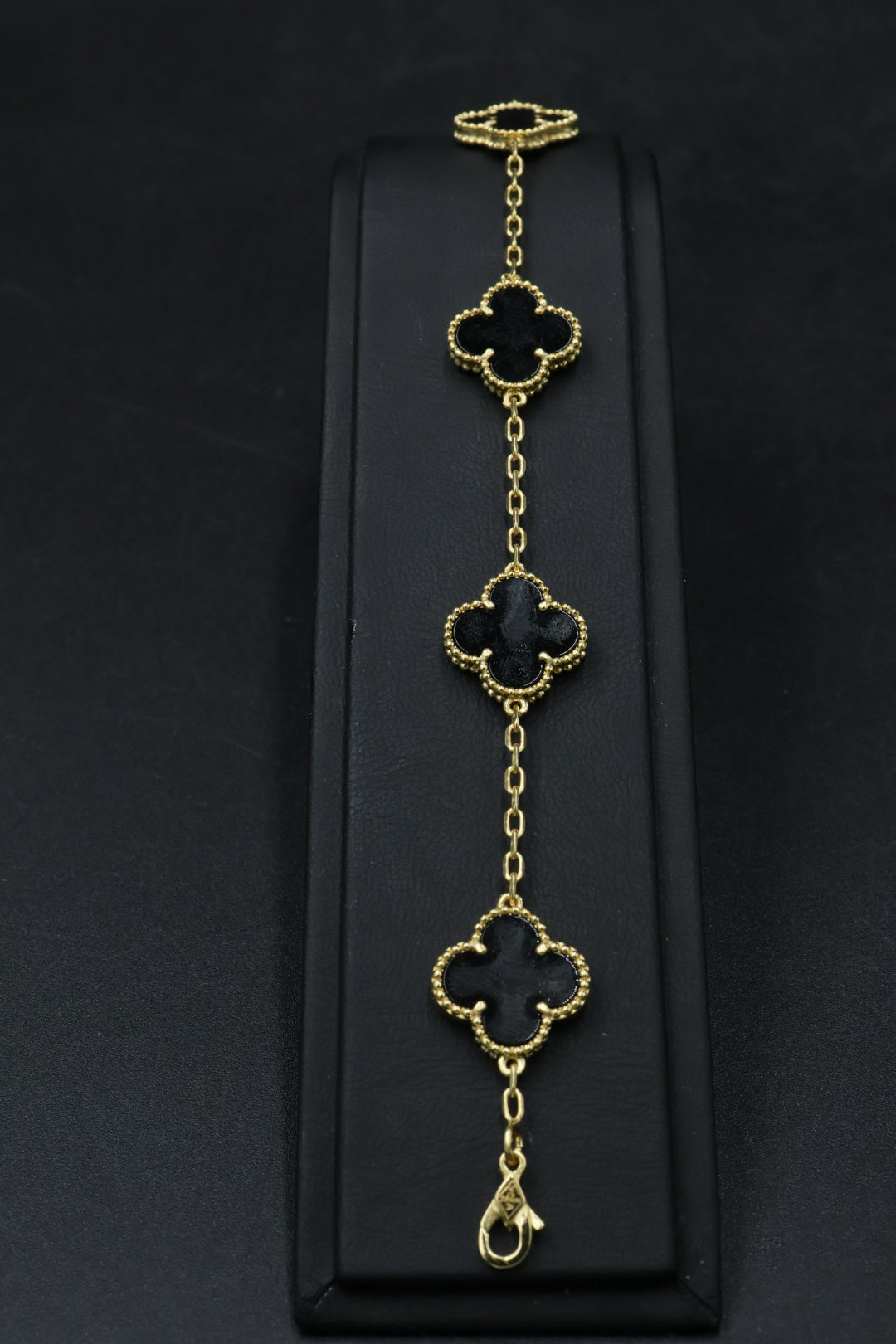 Pulsera VCA Plata .925 1:1 Vintage Alhambra, 5 Onyx / Gold