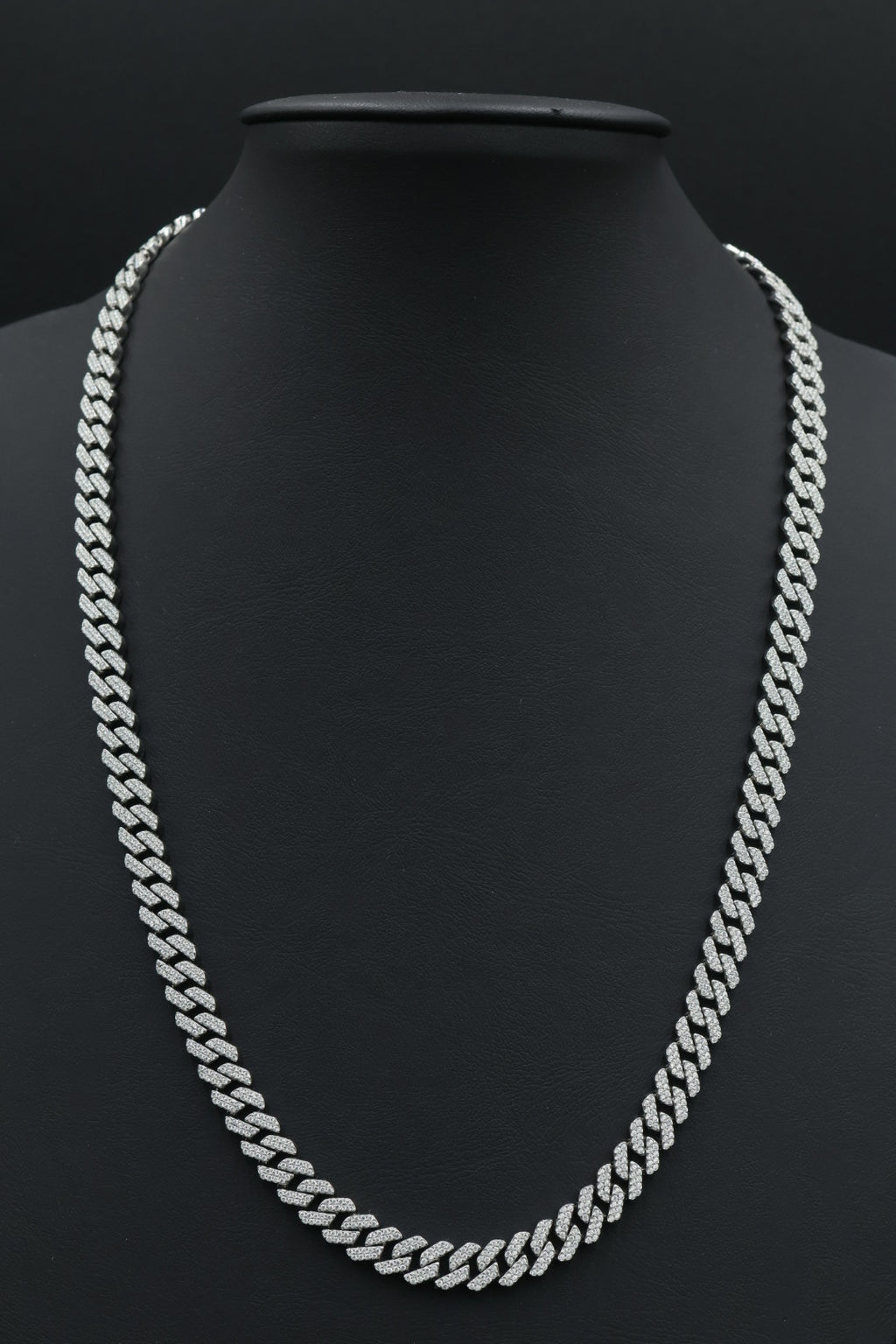 Cadena Cubana Full Zirconias con Broche de Caja. AI316L