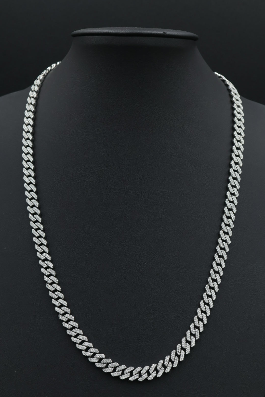 Cadena Cubana Full Zirconias con Broche de Caja. AI316L