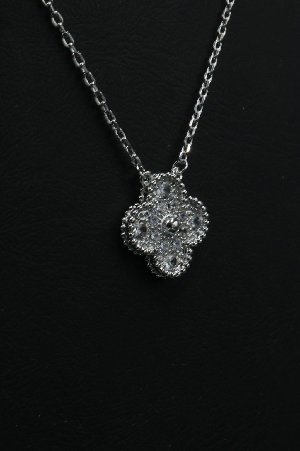 Collar Vintage Alhambra 1:1 Silver Diamonds.