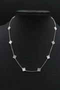 Collar 10 tréboles blancos con zirconias 9.25 S925