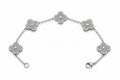Pulsera Trébol 13 mm Full Zirconias Plateado