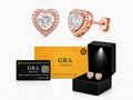 Aretes en Plata 925 Corazón Rose Gold - Moissanita.