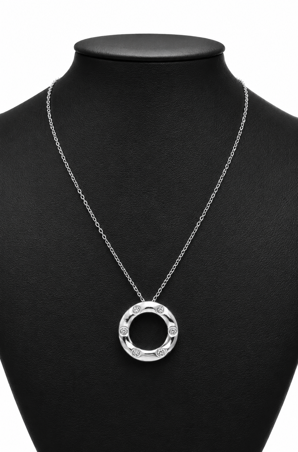 Collar Clavo con Zirconias - Plateado.