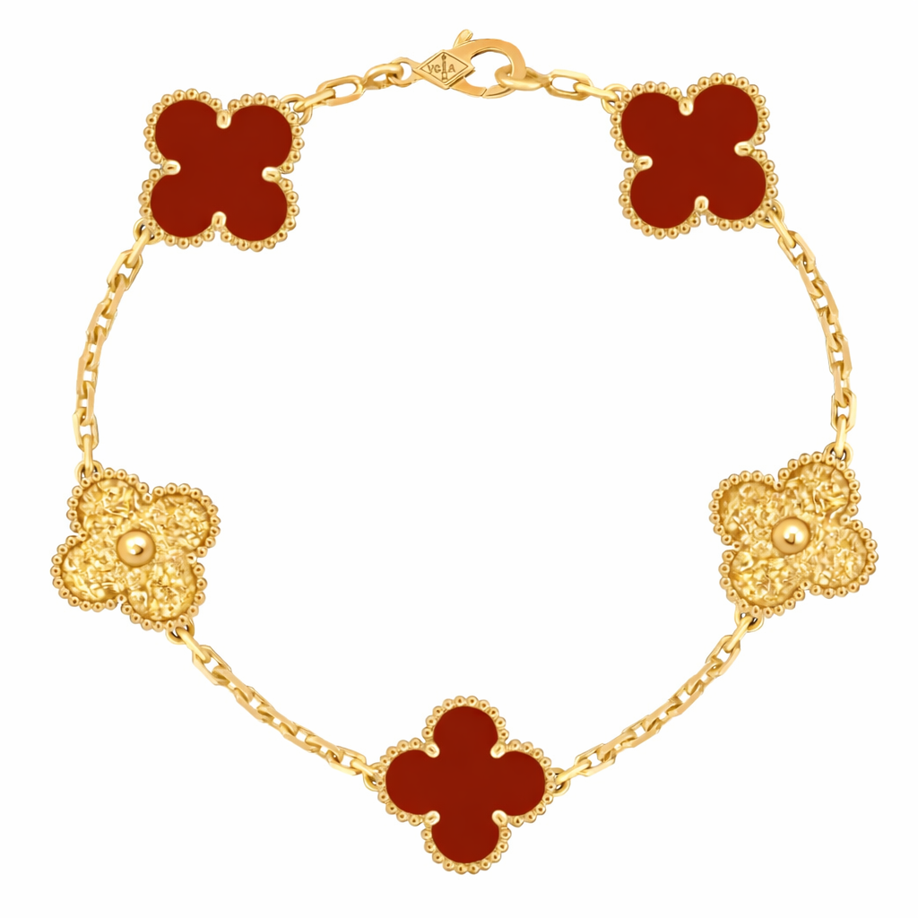Pulsera VCA Alhambra 1:1 Gold Cornalina - Textura