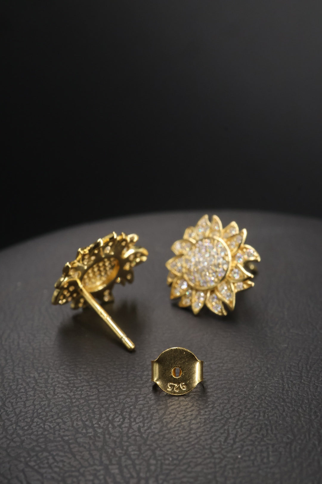 Aretes en Plata 925 Sol Gold - Moissanita.