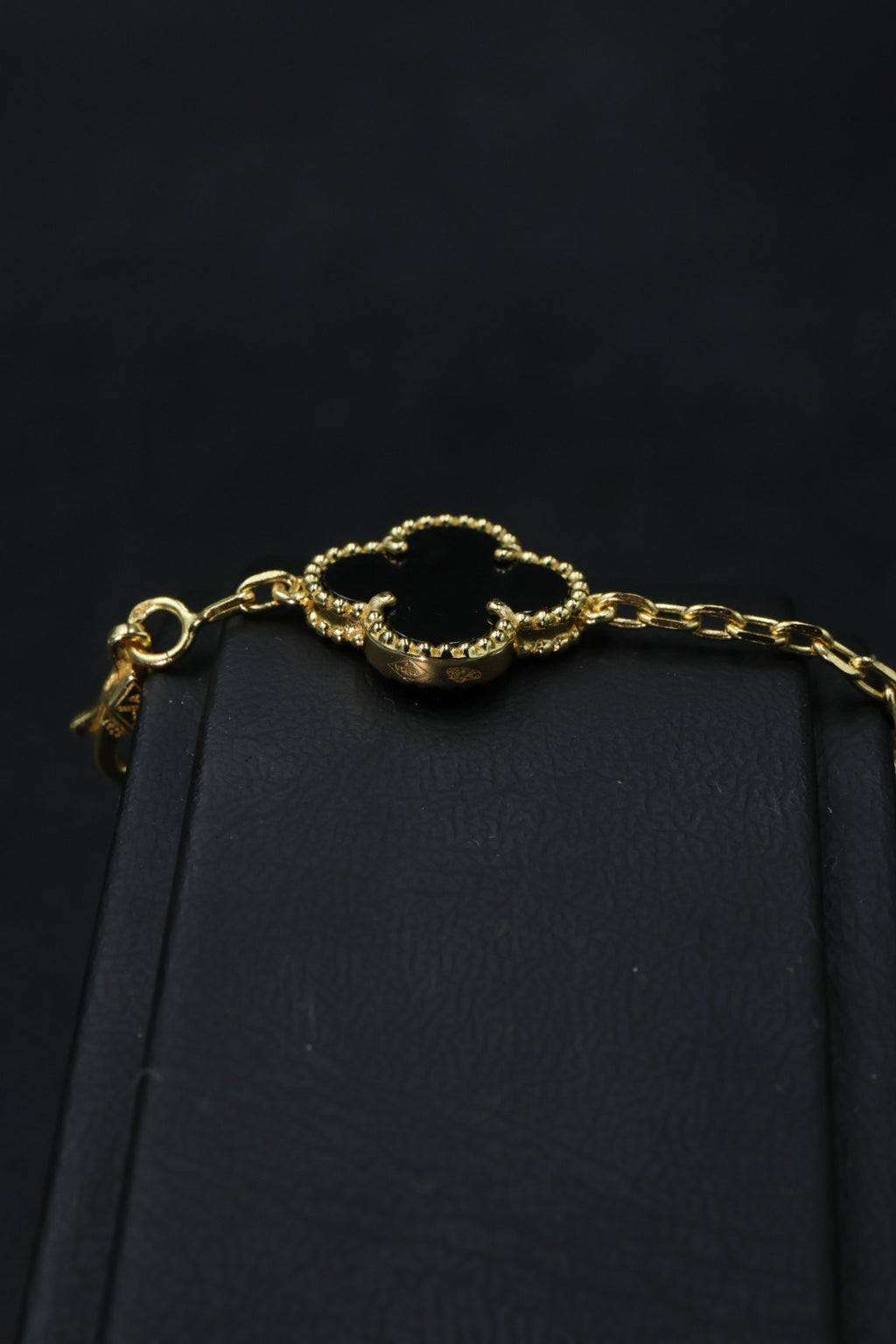 Pulsera VCA Plata .925 1:1 Vintage Alhambra, 5 Onyx / Gold