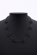 Collar Trébol 13 mm Negro Marmolado. - Negro.