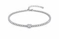 Pulsera Tenis Corazón Plata