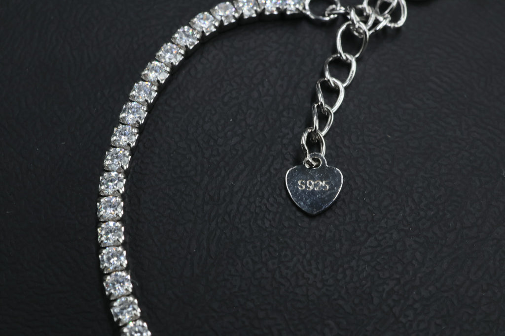 Pulsera Tenis Corazón Rosa