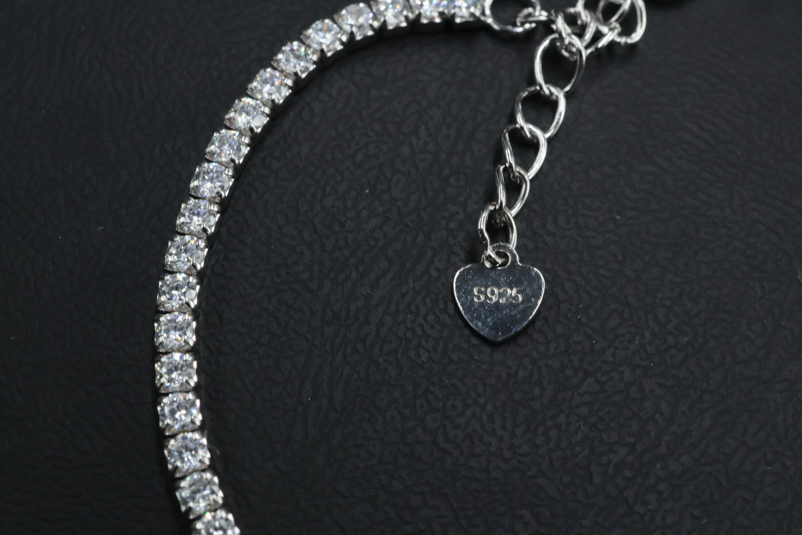 Pulsera Tenis Corazón Rosa