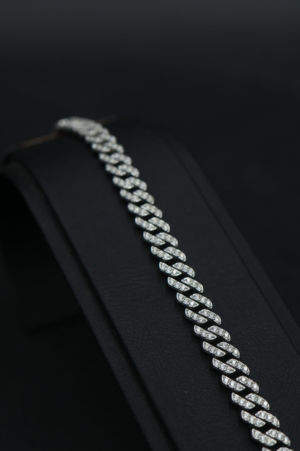 Pulsera Cubana Full Ice Plateada