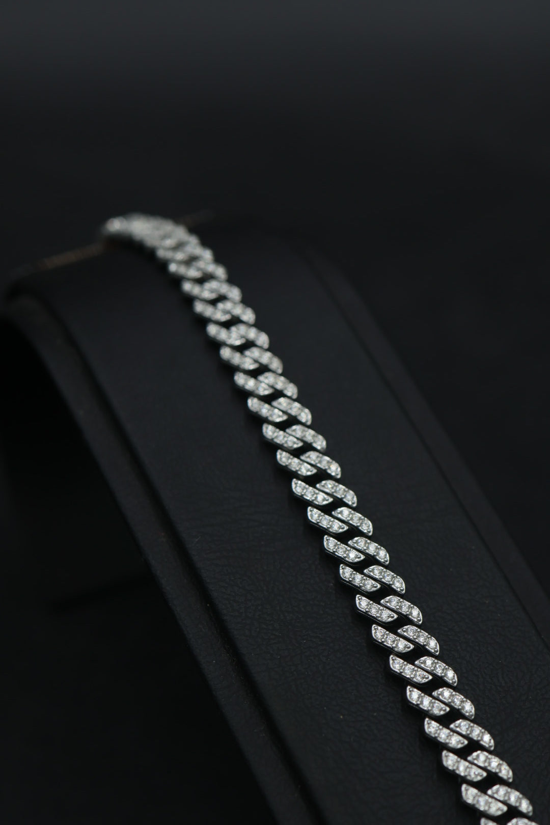 Pulsera Cubana Full Ice Plateada