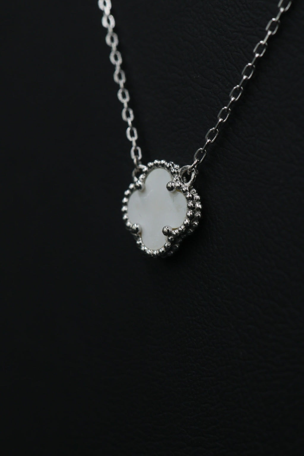 Collar 1 Trébol Blanco en Plata .925 S925
