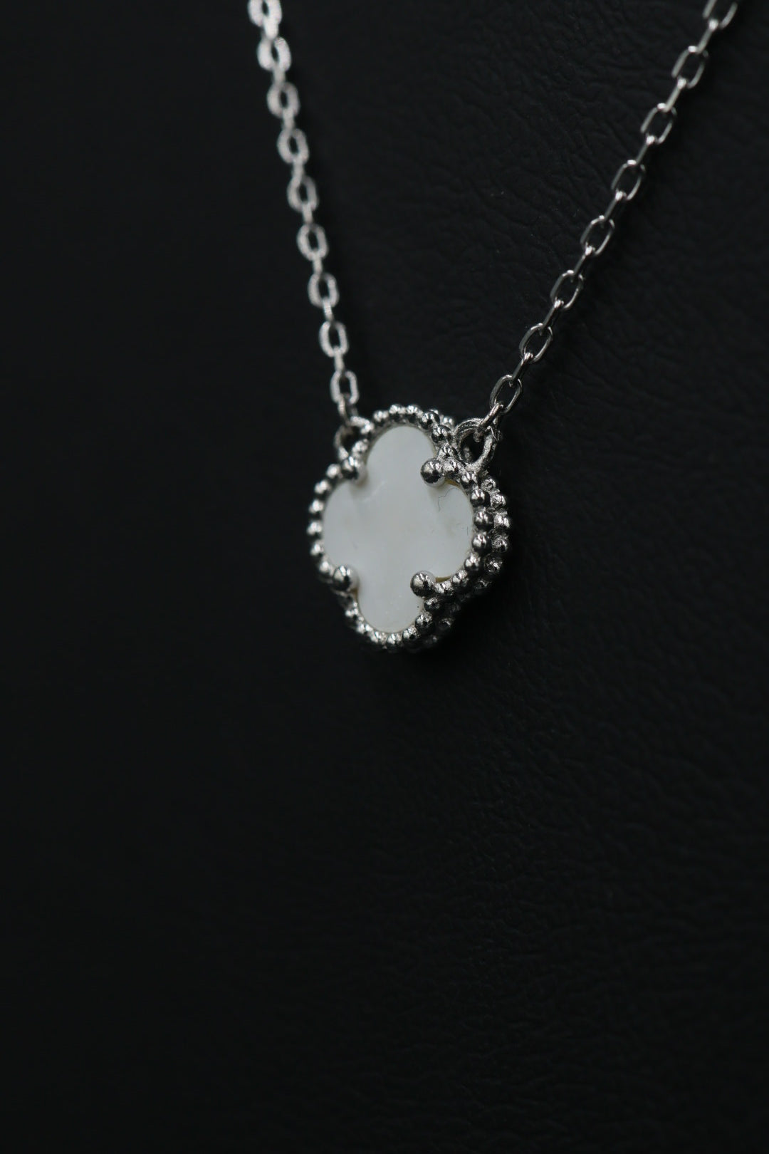 Collar 1 Trébol Blanco en Plata .925 S925
