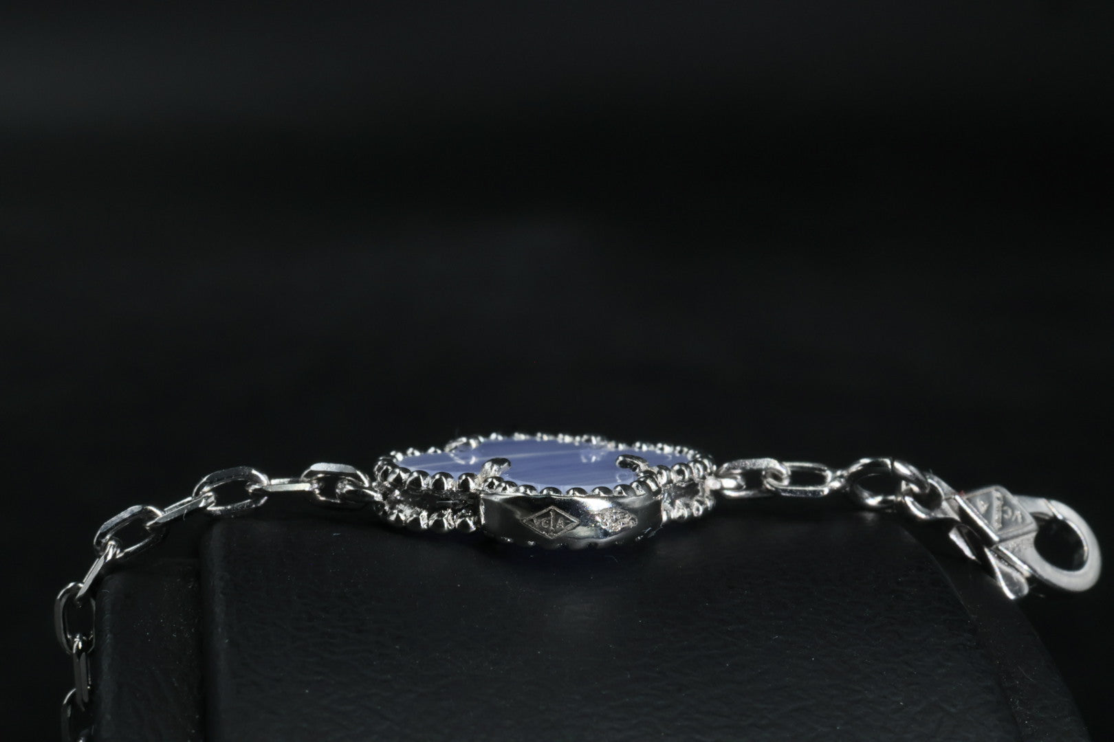 Pulsera VCA Plata .925 1:1 Vintage Alhambra, 5 Motivos Azul Nácar - Diamonds.