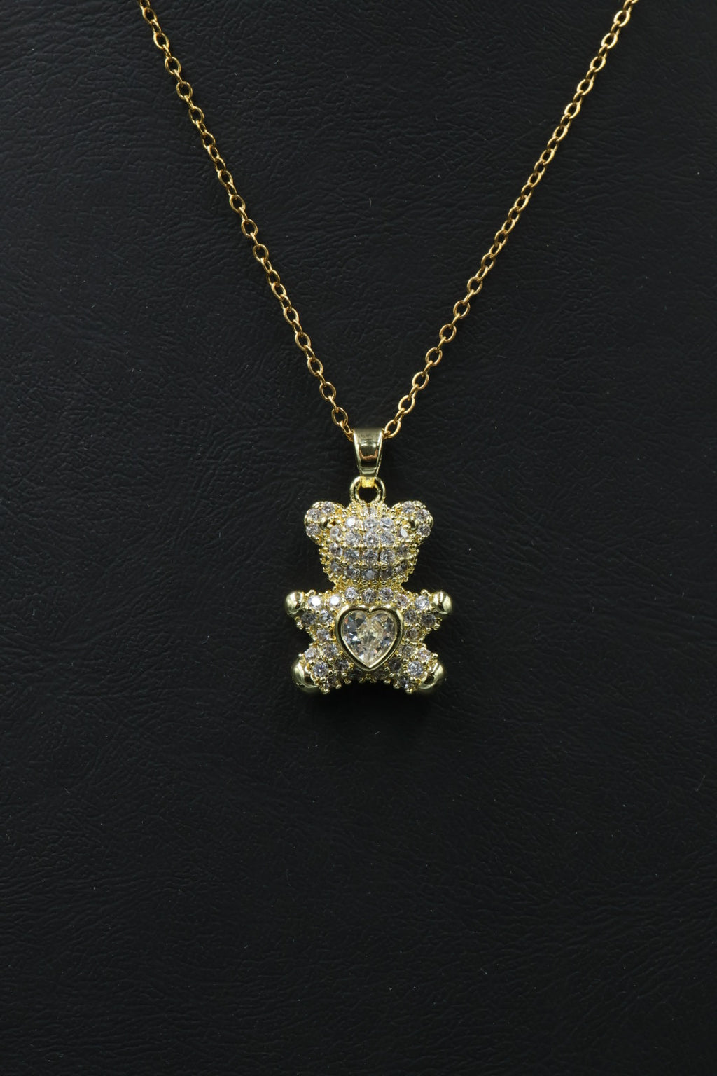 Collar con dije de Oso Full Zirconias- Gold.