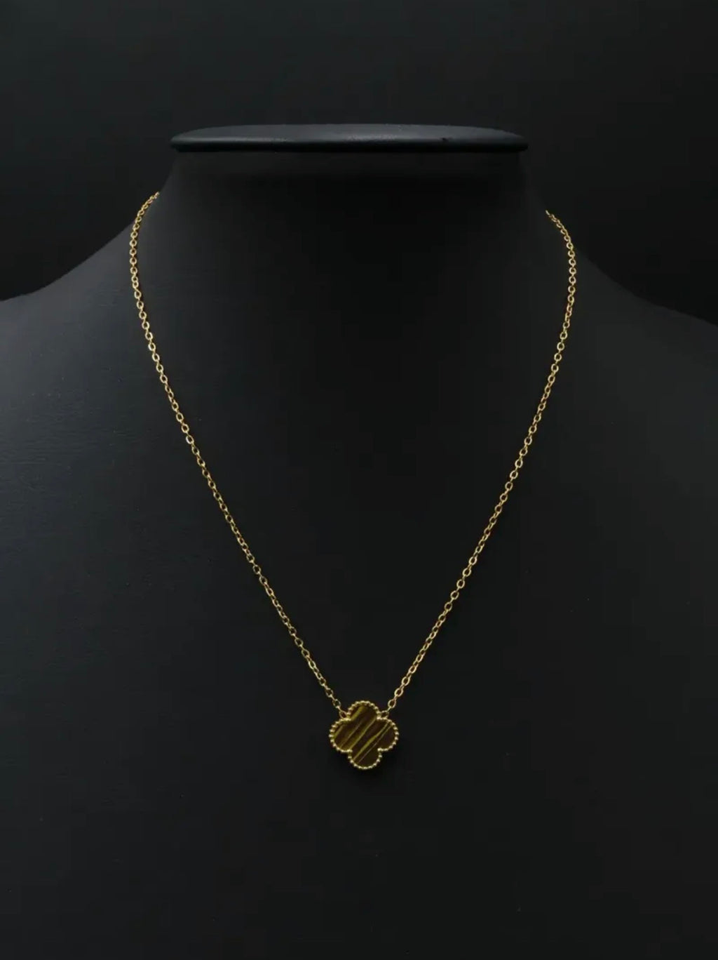 Collar 1 trébol - Dorado / Café.