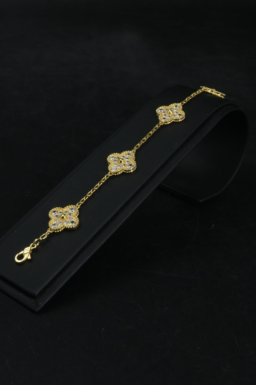 Pulsera VCA Plata .925 1:1 Vintage Alhambra, 5 Diamonds / Gold