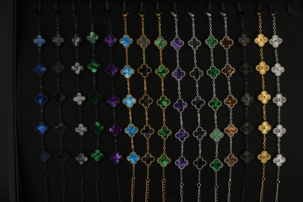 Paquete Emprendedores 10 Pulseras Trébol 13 mm Mármol.