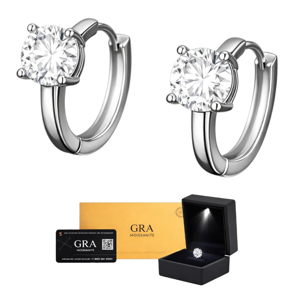 Aretes Around Basic Plata .925 - Moissanita D 0.5 ct.