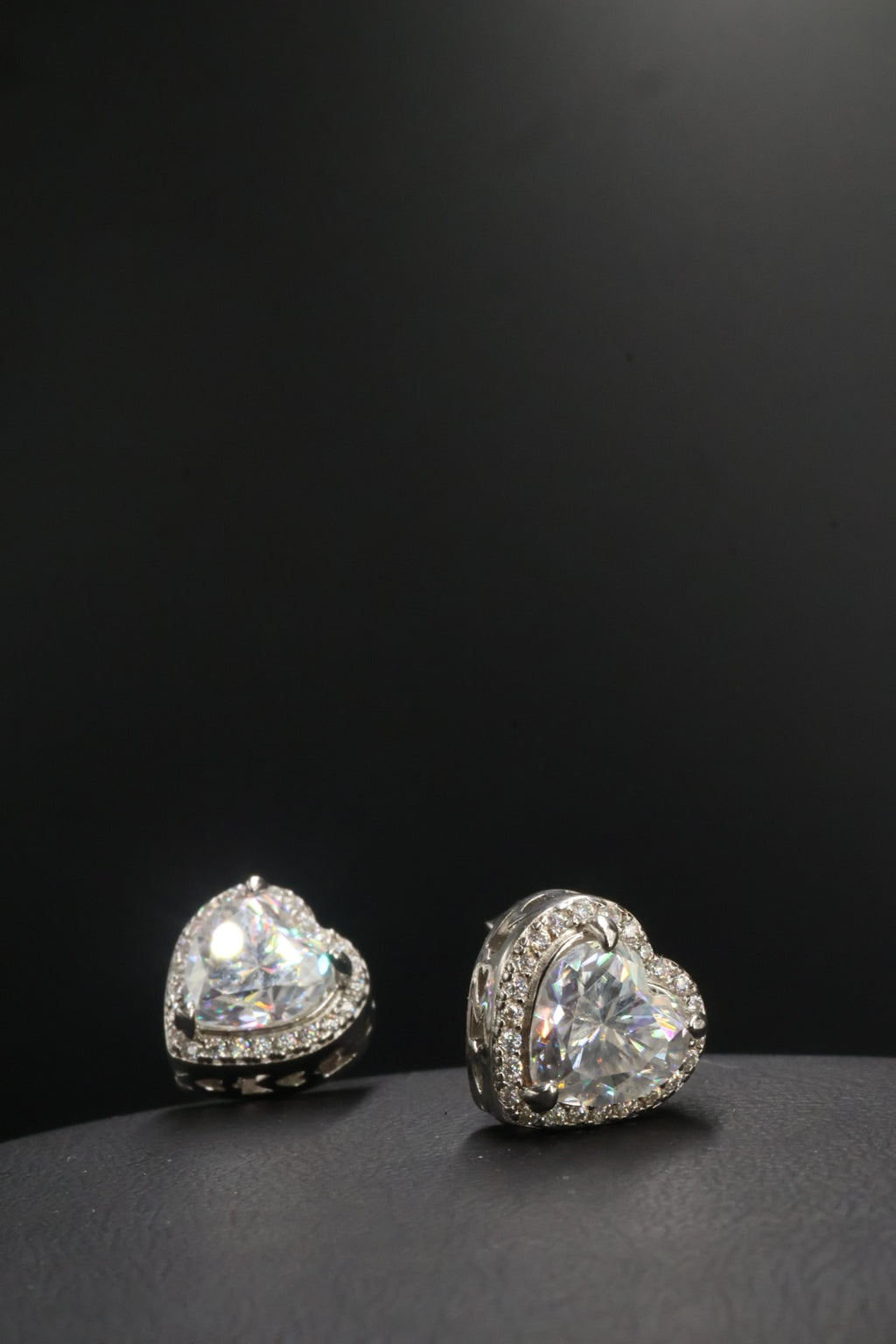 Aretes en Plata 925 Corazón Silver - Moissanita.
