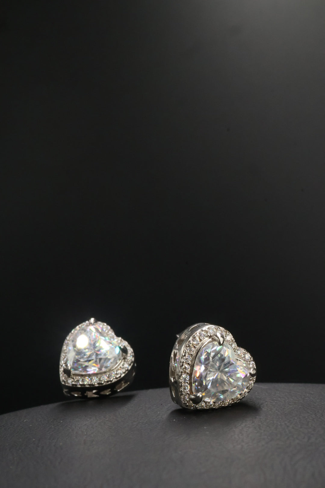 Aretes en Plata 925 Corazón Silver - Moissanita.
