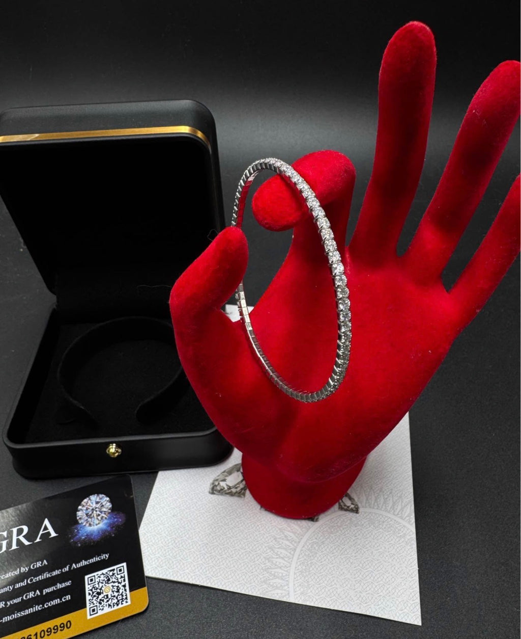 Pulsera Tenis Elástica - Moissanita