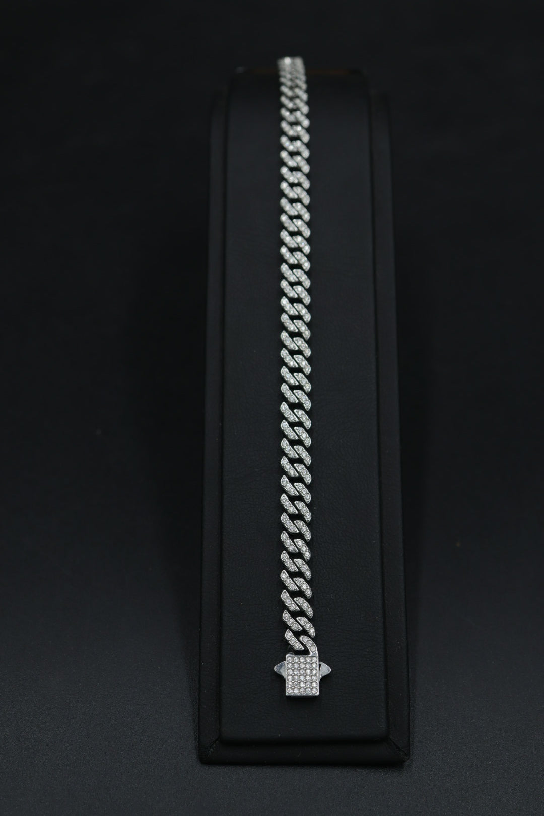 Pulsera Cubana Full Ice Plateada