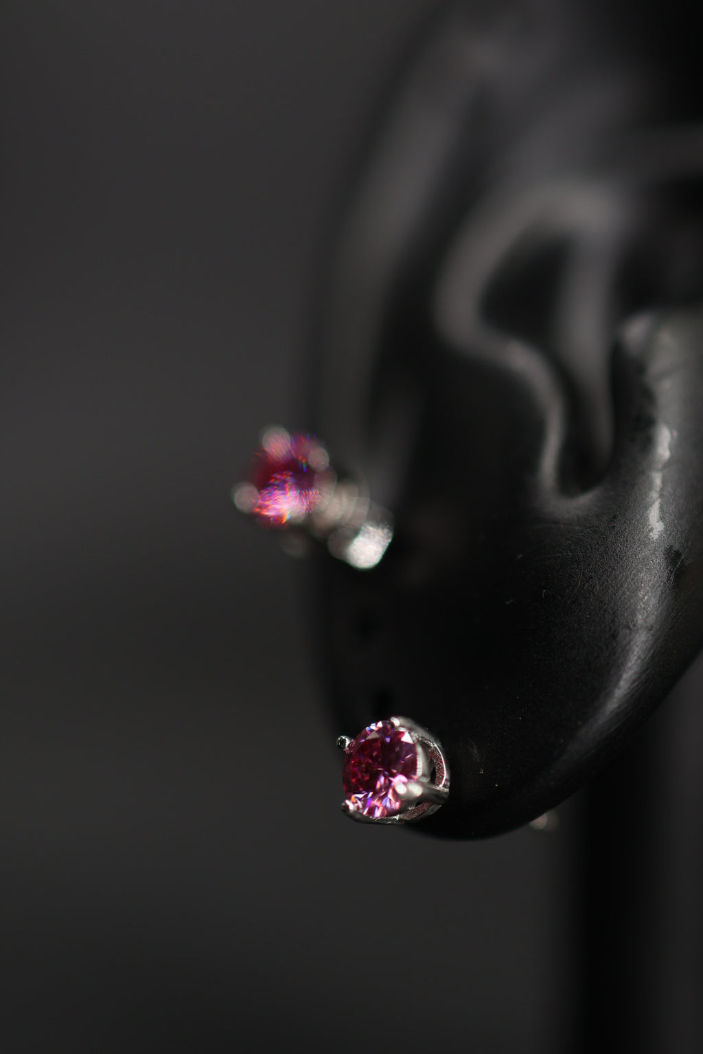 Aretes Plata .925 - Moissanita Pink 0.5 ct.
