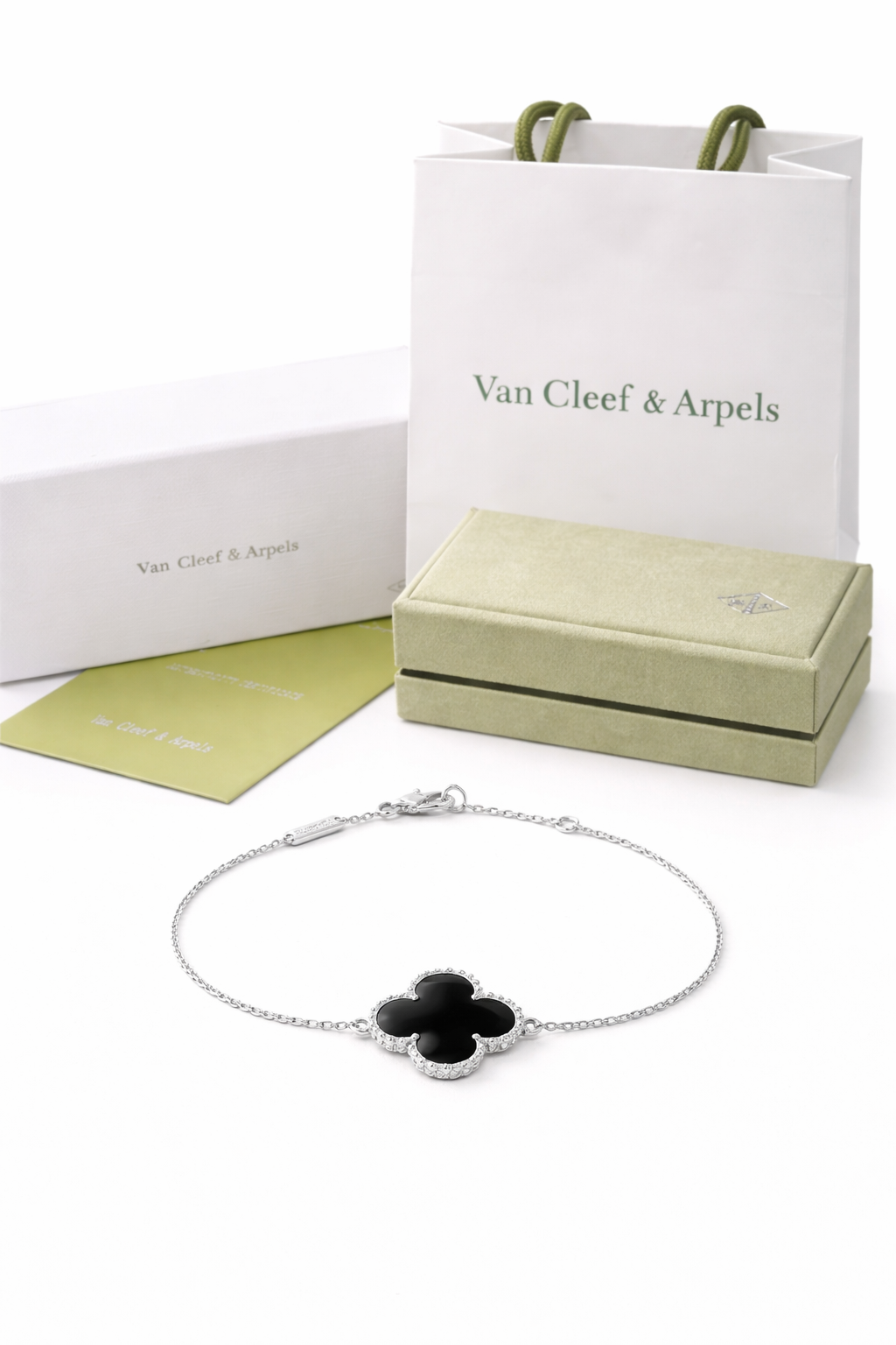 Pulsera VCA Sweet Alhambra 1:1 Silver Onyx.