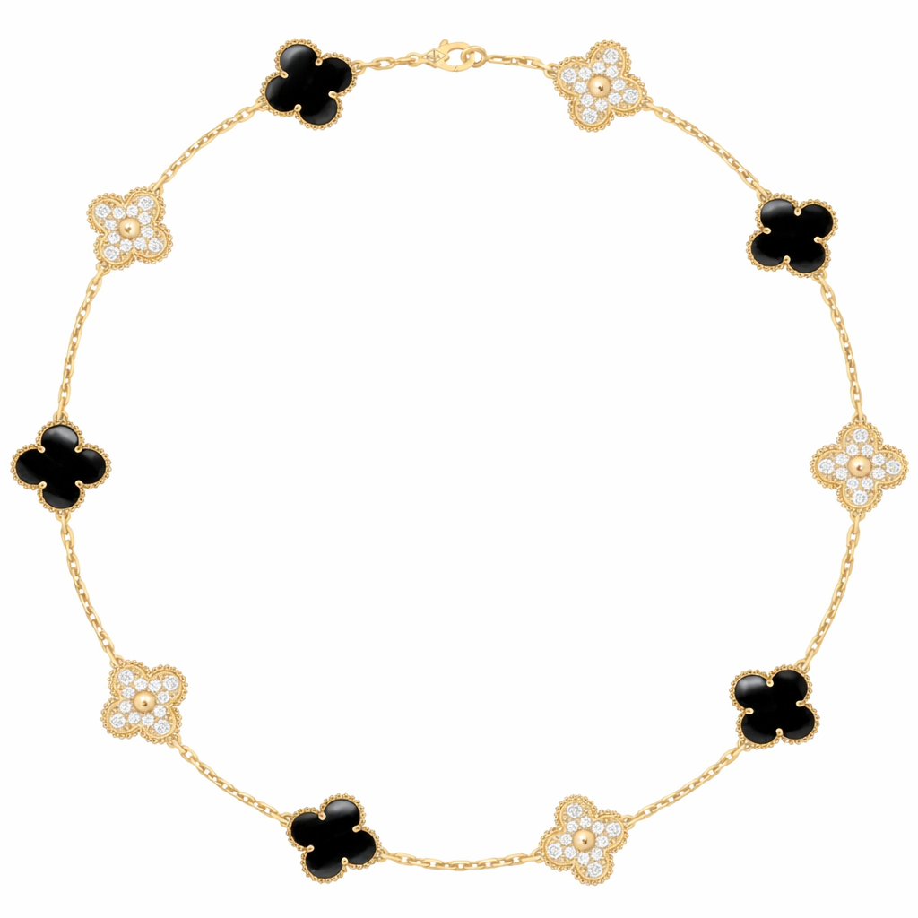 Collar VCA Alhambra 10 Motivos - Gold Onyx Diamonds.
