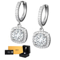 Aretes Colgante Box Plata .925 - Moissanita D 0.5 ct.