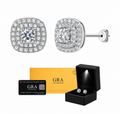 Aretes en Plata 925 Box Full CZ - Moissanita D 0.3 ct.