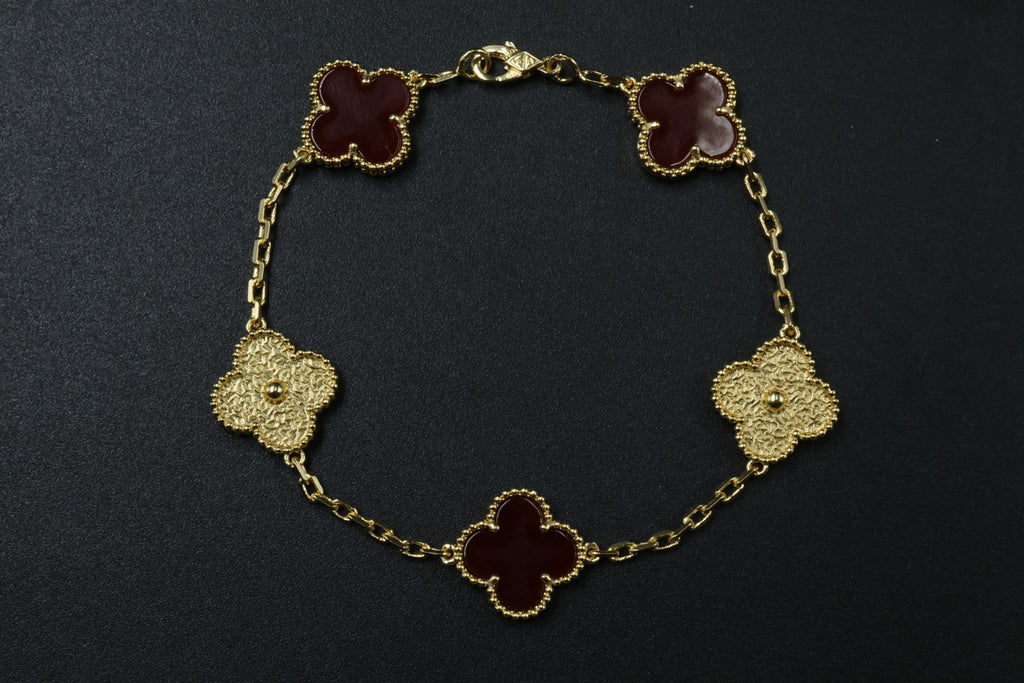 Pulsera VCA Alhambra 1:1 Gold Cornalina - Textura