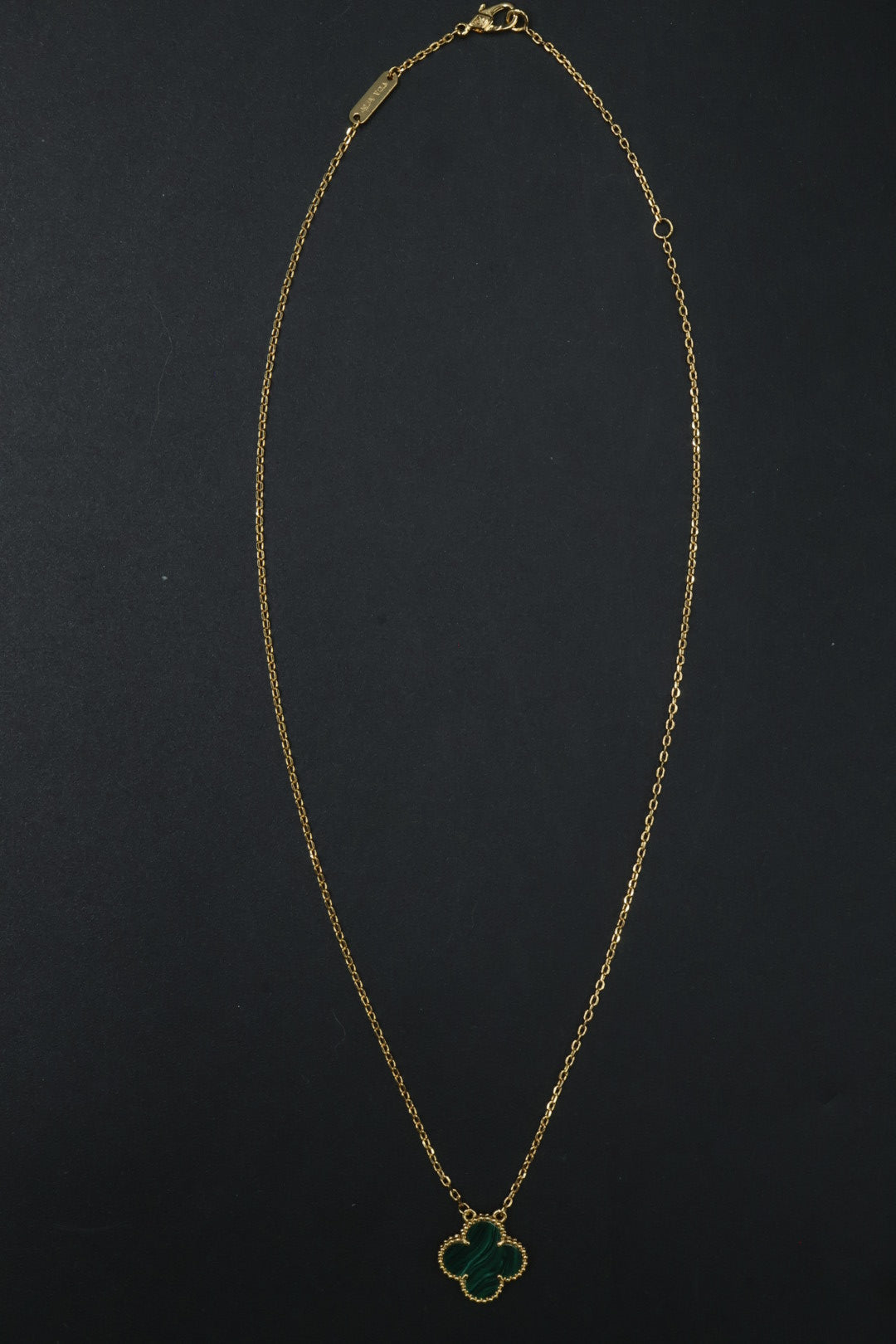 Collar Vintage Alhambra 1:1 Gold Malaquita.