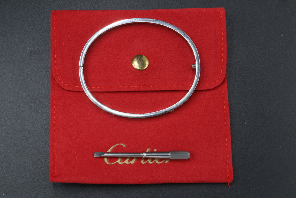 Brazalete Cartier Love Diamonds - Plateado
