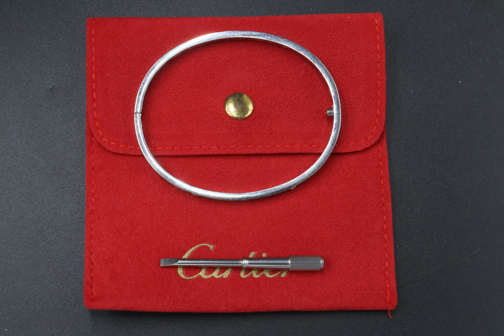 Brazalete Cartier Love Diamonds - Plateado