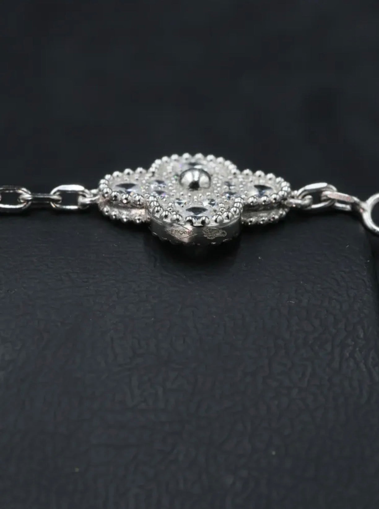 Pulsera VCA Plata .925 1:1 Vintage Alhambra, 5 Motivos Diamonds