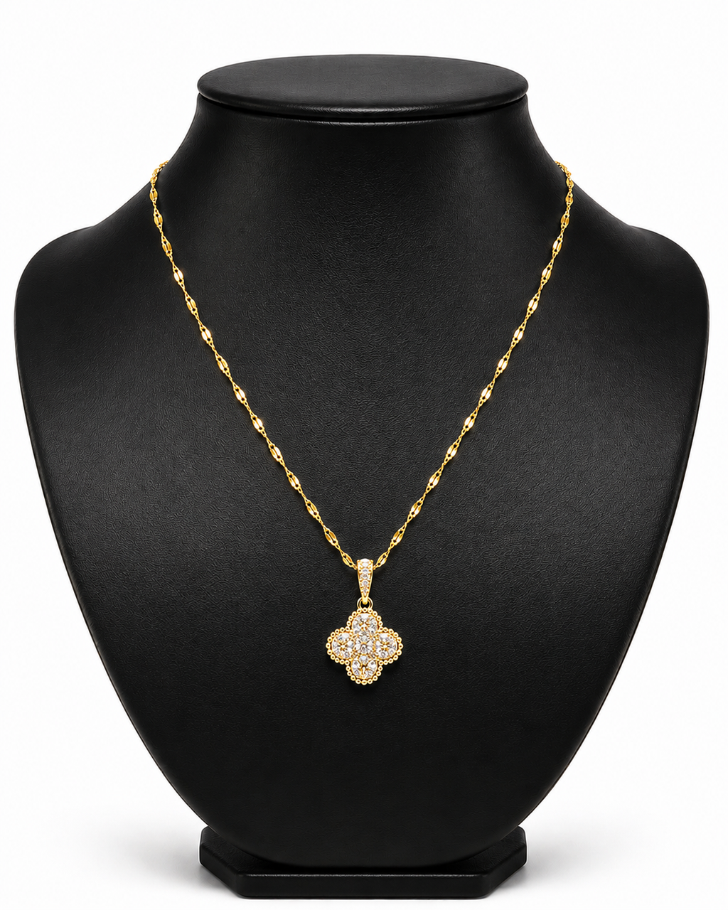 Collar 1 trébol - Dorado Zirconias.