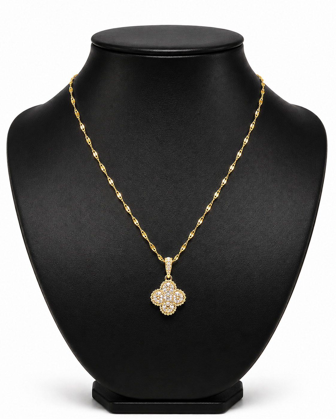 Collar 1 trébol - Dorado Zirconias.
