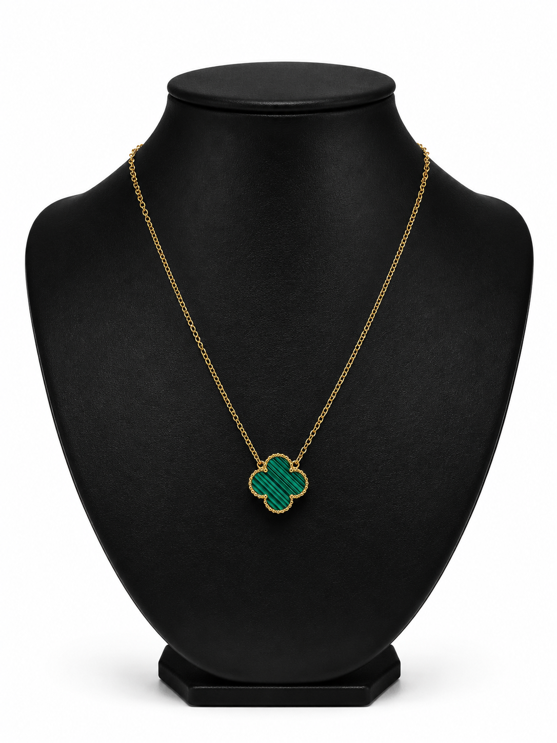 Collar 1 trébol - Dorado / Verde.