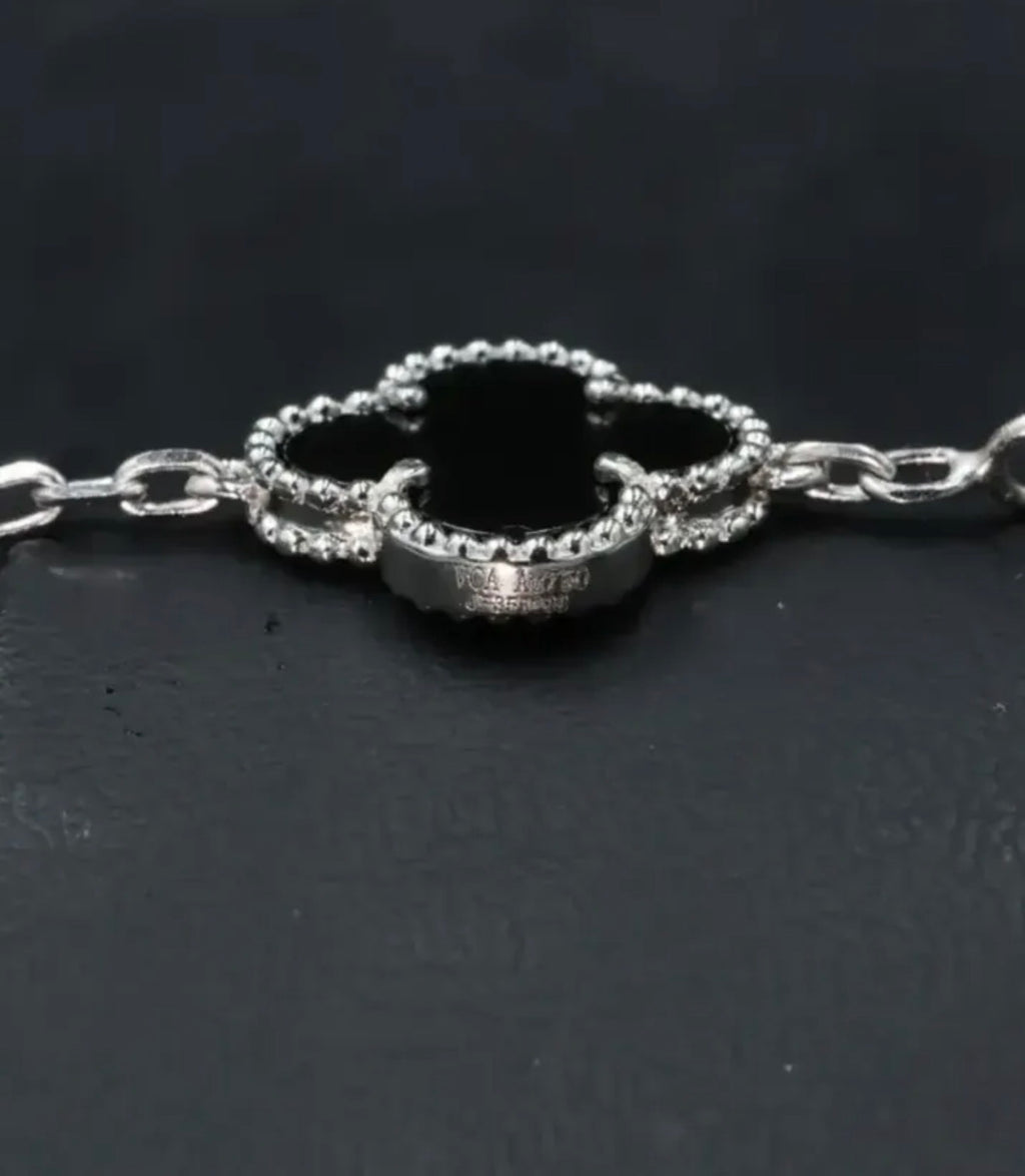 Collar VCA Plata 925 Alhambra 10 Motivos - Onyx.
