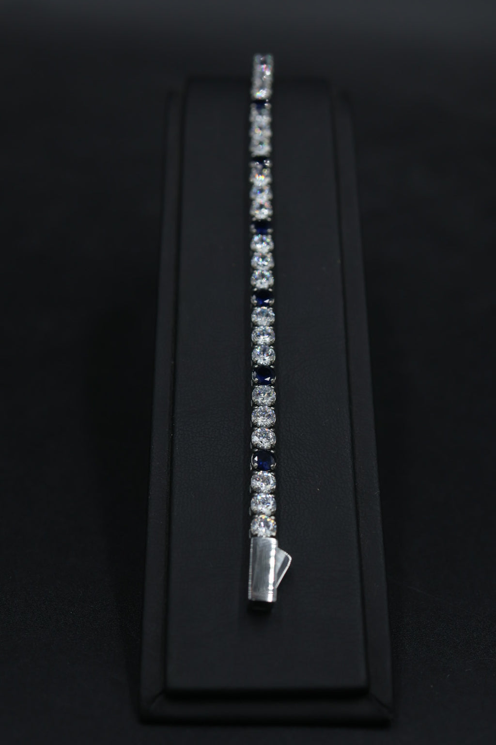 Pulsera Tenis con Zirconias Azul - Plateado 5 mm
