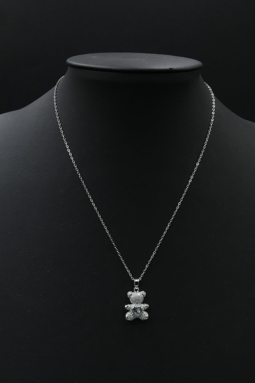 Collar con dije de Oso Full Zirconias- Silver.