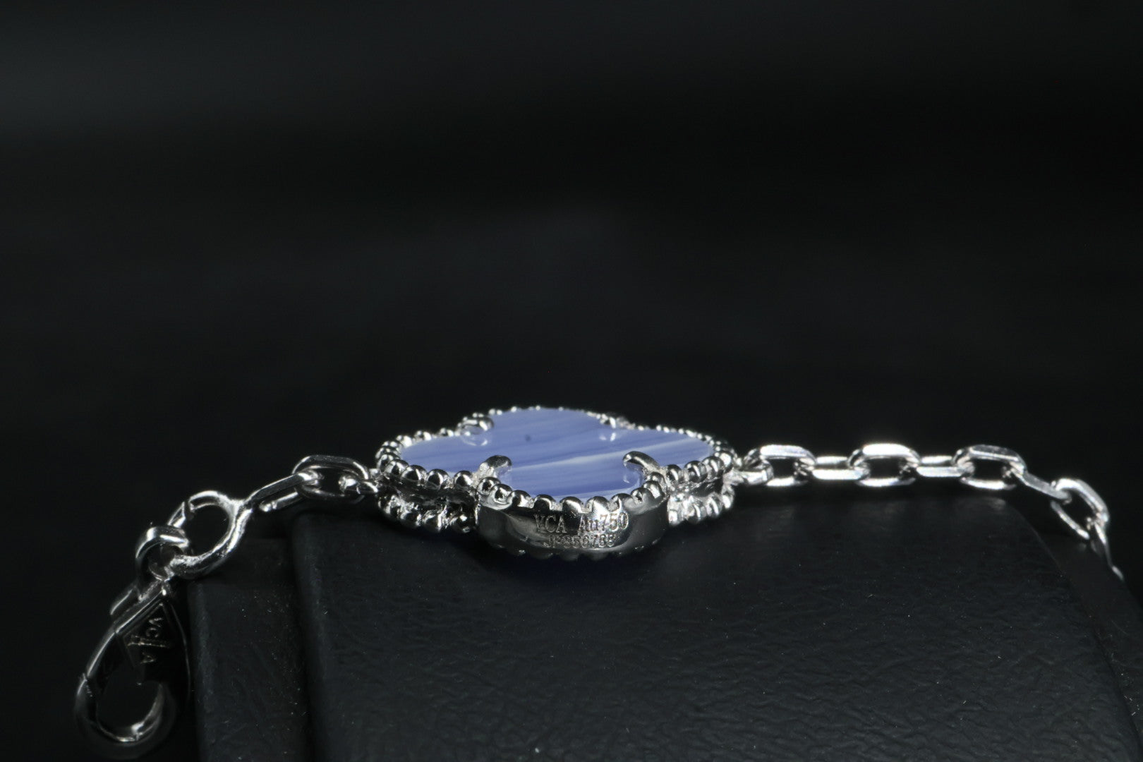 Pulsera VCA Plata .925 1:1 Vintage Alhambra, 5 Motivos Azul Nácar - Diamonds.