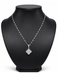 Collar 1 trébol - Plateado Zirconias.