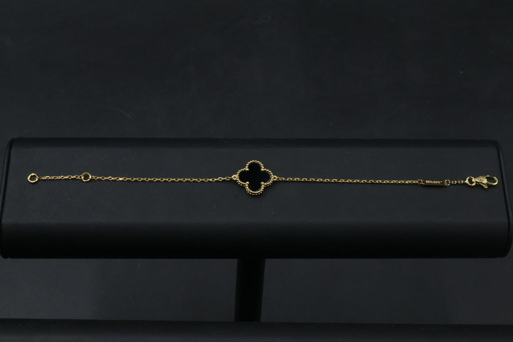 Pulsera VCA Sweet Alhambra 1:1 Gold Onyx.