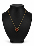 Collar 1 trébol - Dorado / Rojo.